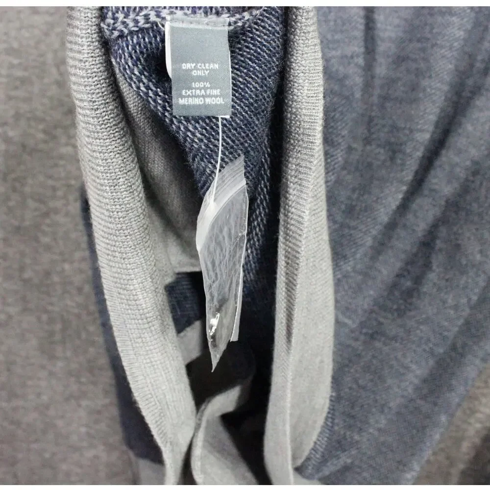 Bonobos Cardigan XL Blue Gray Stretch Extra Fine Merino Wool Button Pockets NEW